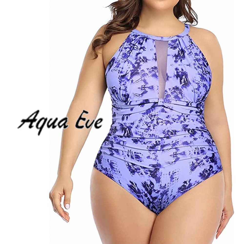 AQUA EVE "Tie Dye" Tummy Control One Piece Bathing Suit  NEW WITH TAGS! - Picture 5 of 13